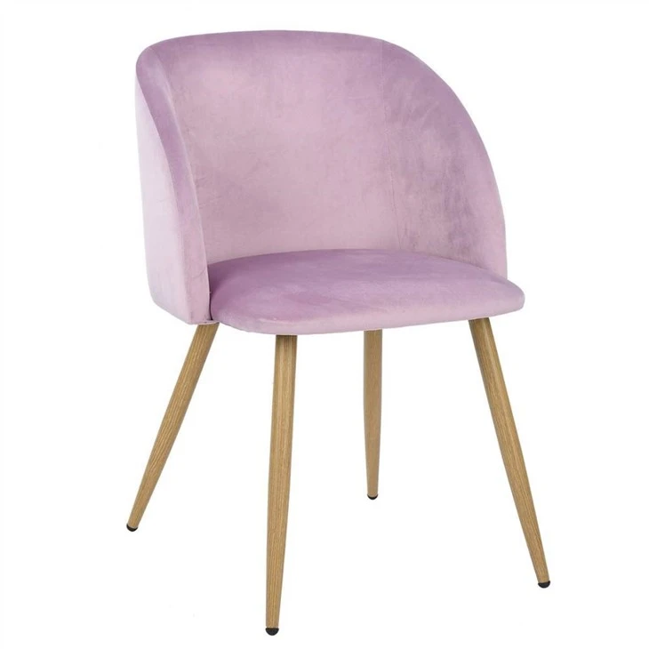 Bleikur Modern Retro Efni Armpúði Frjálslegur borðstofustóll