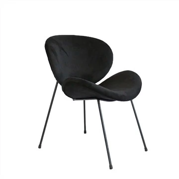 Shell Shape Velvet Fabric Accent stóll með málmfótum