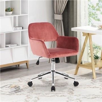 Velvet Fabric Heimaskrifstofustóll Mið-skrifborðsstóll að aftan