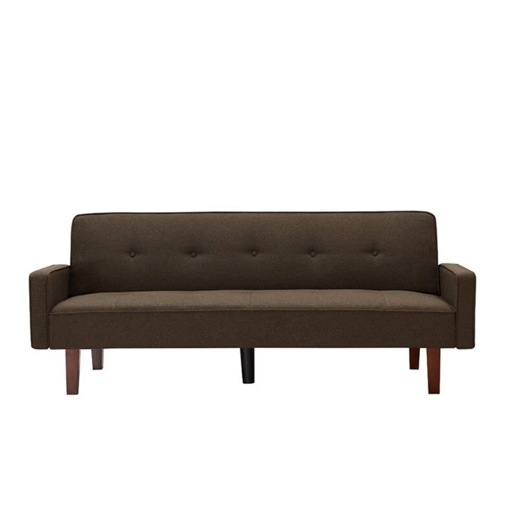 Línbólstraður, túfaður futon svefnsófi