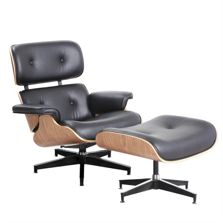 Mid Century Modern armstóll með Ottoman