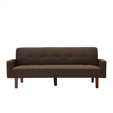 Línbólstraður, túfaður futon svefnsófi