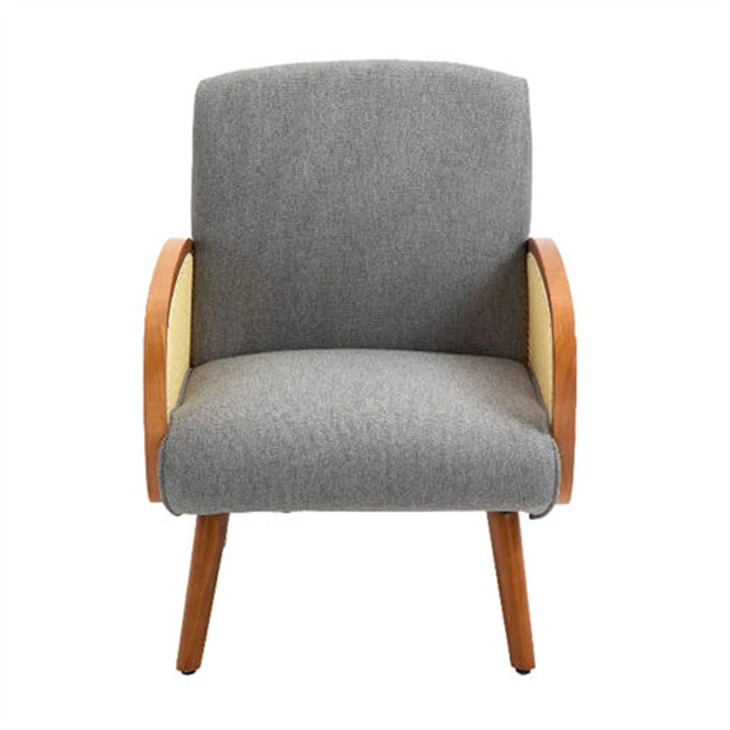 Stílhrein Rattan Armrest Accent Armstóll