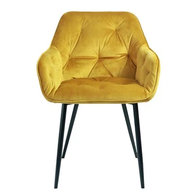 Velvet Fabric Borðstofustóll Hægindastóll Stofa