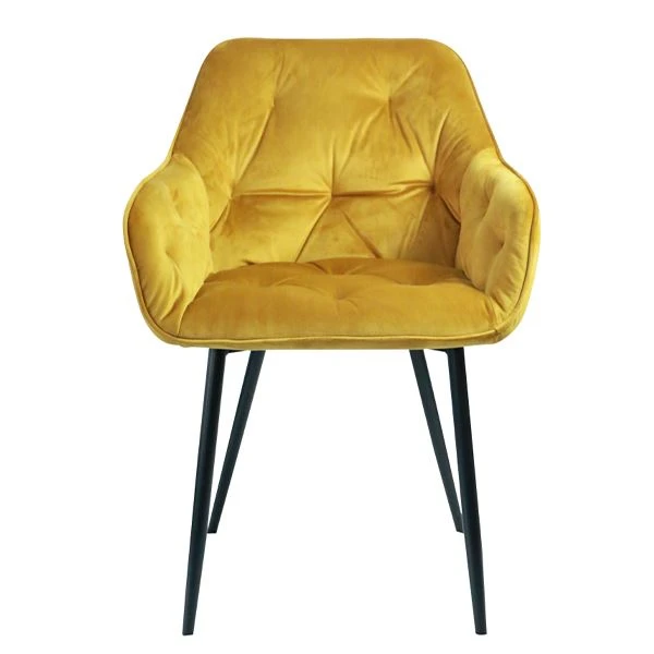 Velvet Fabric Borðstofustóll Hægindastóll Stofa